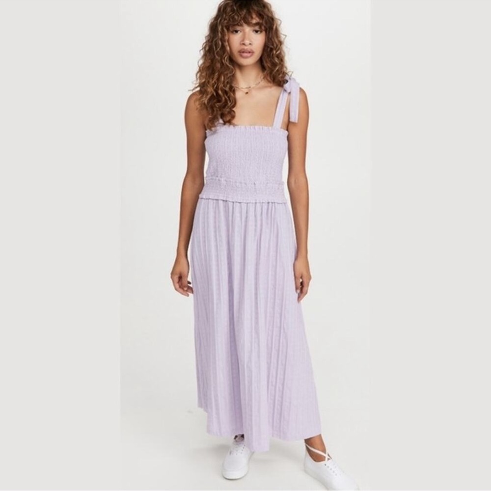 Lost + Wander Angel In Disguise Lavender Smocked Maxi Dress Milkmaid Cottage NWT
